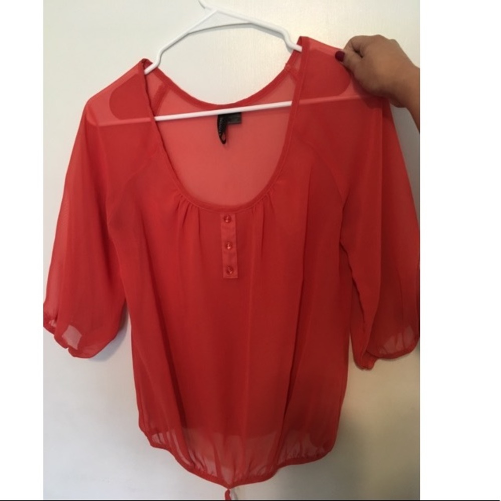 Sheer, half sleeve blouse